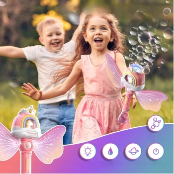 Magiczna różdżka do baniek mydlanych maszynka bańki światło jednorożec P148