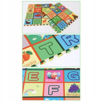 Gruba mata piankowa Eva duże puzzle pankowe 120x120x 1cm alfabet EM2002O