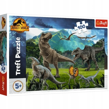 Puzzle dinozaury 100 elementów Park jurajski Trefl 16441