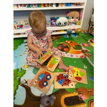 Puzzle drewniane edukacyjne klocki dla dzieci 15Mi