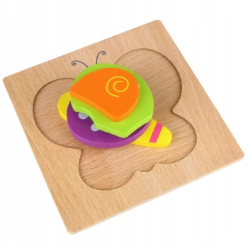 Puzzle drewniane edukacyjne klocki dla dzieci 15MO