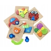 Puzzle drewniane edukacyjne klocki dla dzieci 15MO