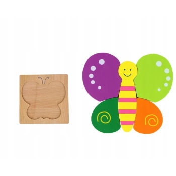 Puzzle drewniane edukacyjne klocki dla dzieci 15MO