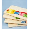 Edukacyjne drewniane klocki puzzle układanka 8765Ż