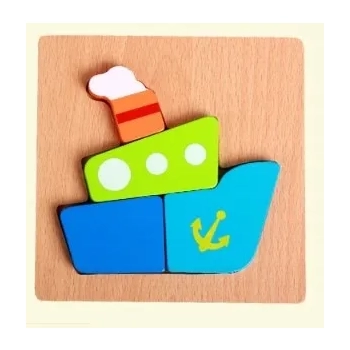 Puzzle drewniane edukacyjne klocki dla dzieci 15Ł