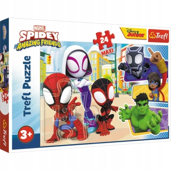 Puzzle 24 Maxi 24 el. Marvel Spiday i przyjaciele Disney Trefl 14348