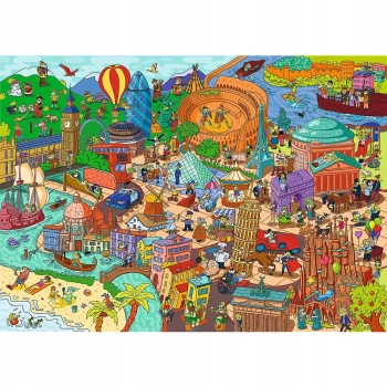 Puzzle Spy Guy Lost Items: Europa Rodzina Treflików 500 el. Trefl 37481