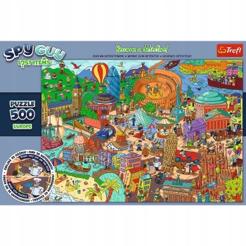 Puzzle Spy Guy Lost Items: Europa Rodzina Treflików 500 el. Trefl 37481