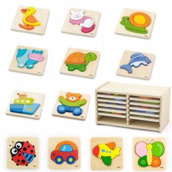 Viga Toys  Puzzle drewniane 12 plansz