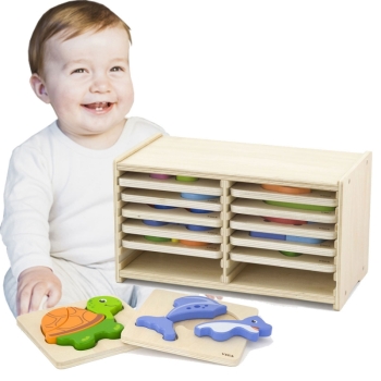 Viga Toys  Puzzle drewniane 12 plansz