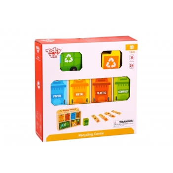 TOOKY TOY Drewniane Centrum Recyklingu Edukacyjny Sorter