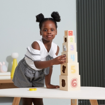 VIGA Drewniana Piramidka Układanka Klocki Sorter Montessori