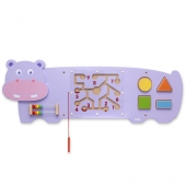 Sensoryczna tablica manipulacyjna Hipopotam drewniana Viga Toys Montessori