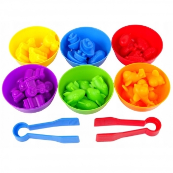 WOOPIE Gra Edukacyjna Montessori Sorter Kolorów Pojazdy 44 el.