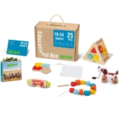 Tooky Toy Edukacyjne Pudełko Montessori Puzzle Układanka Sorter Ciągacz Nawlekanka 6w1 od 19 miesiąca