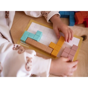 Tooky Toy Układanka Klocki Tetris 10 Poziomów Trudności 22 el.