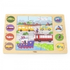 VIGA Drewniane Puzzle Odgadnij po Cieniu  - Środki Transportu Układanka 17 el.
