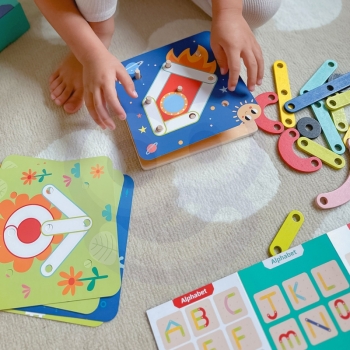 TOOKY TOY Drewniana Układanka Klocki Kołki Wzory Zwierząt do Odtworzenia Certyfikat FSC