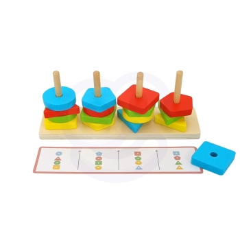 WOOPIE GREEN Układanka Montessori Piramidka Zwierzątka 27 el. FSC