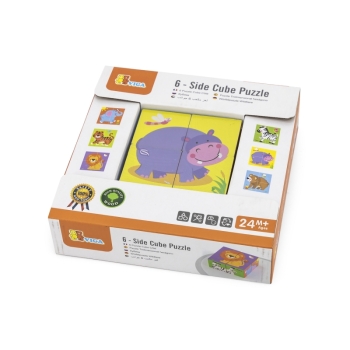 Viga Drewniana układanka Zoo Puzzle  4 klocki
