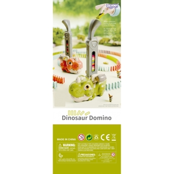 WOOPIE Elektryczna Ciuchcia Lokomotywa do Klocków Domino Dinozaur Pomarańczowy -  3szt.