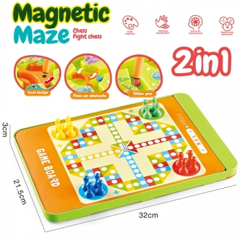 WOOPIE Magnetyczny Labirynt 2w1 Gra Chińczyk