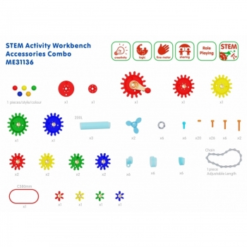 MASTERKIDZ Drewniany Warsztat XXL Montessori STEM z Narzędziami + Akcesoria